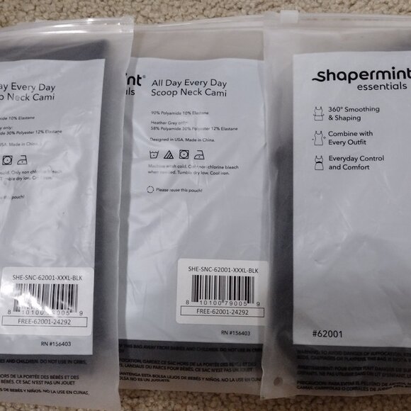 Shapermint Essentials All Day Every Day Scoop Neck Cami (NEW!) 3 PACK - Picture 3 of 4